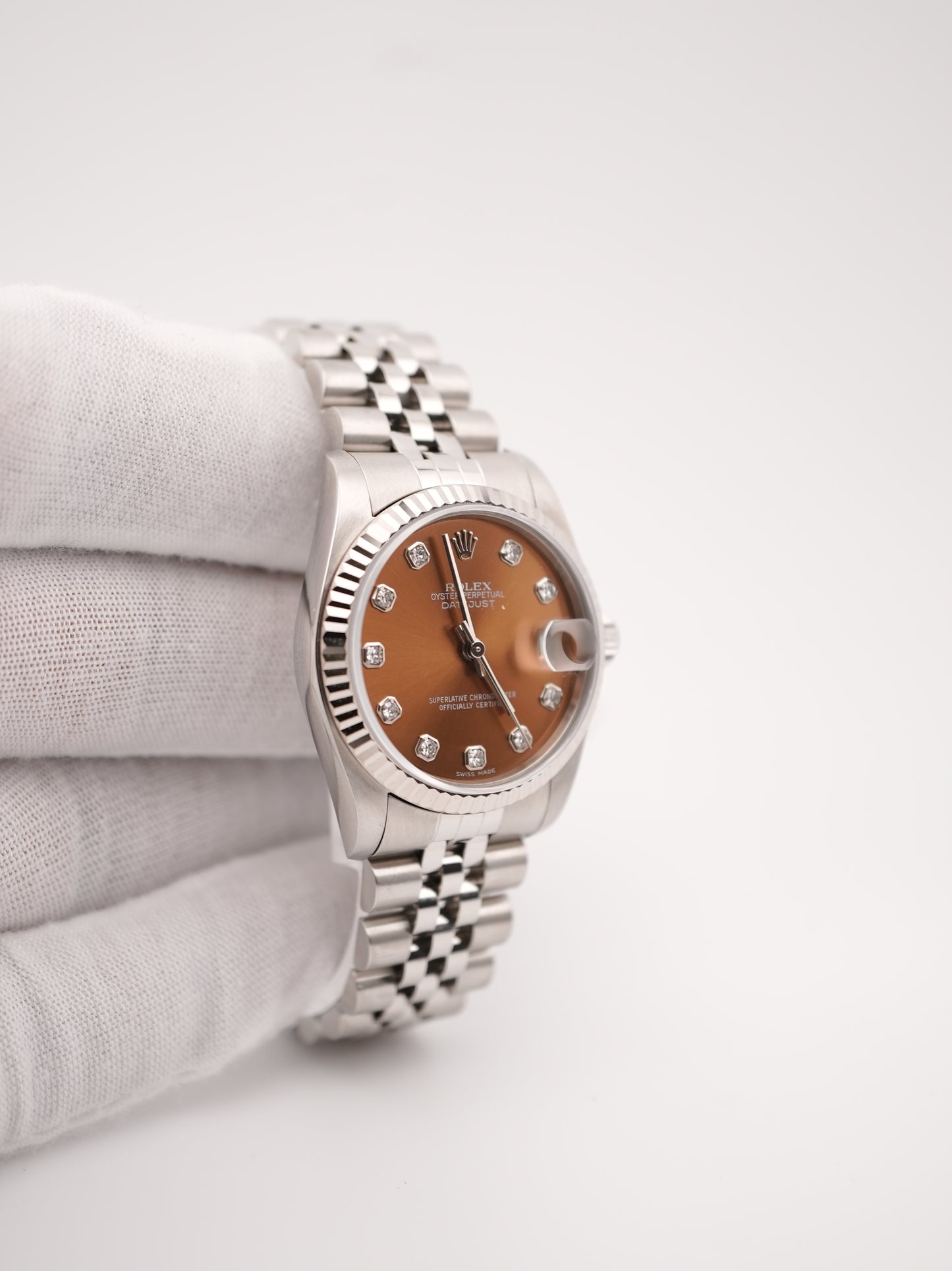 Rolex Datejust 31 Brown Diamond Dial Dial on Stainless Steel & White Gold 78274 Papers 2005