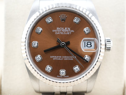 Rolex Datejust 31 Brown Diamond Dial Dial on Stainless Steel & White Gold 78274 Papers 2005
