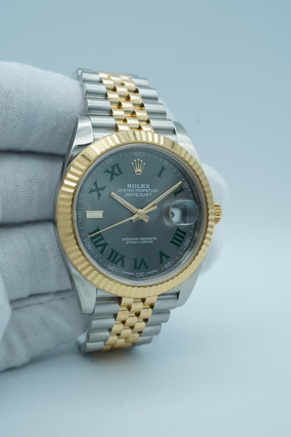 Rolex Datejust 41 Slate Green Roman Dial on Jubilee 126333 Card 2020