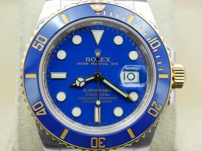 Rolex Submariner Blusey Blue Dial on Oyster 116613LB Card 2017