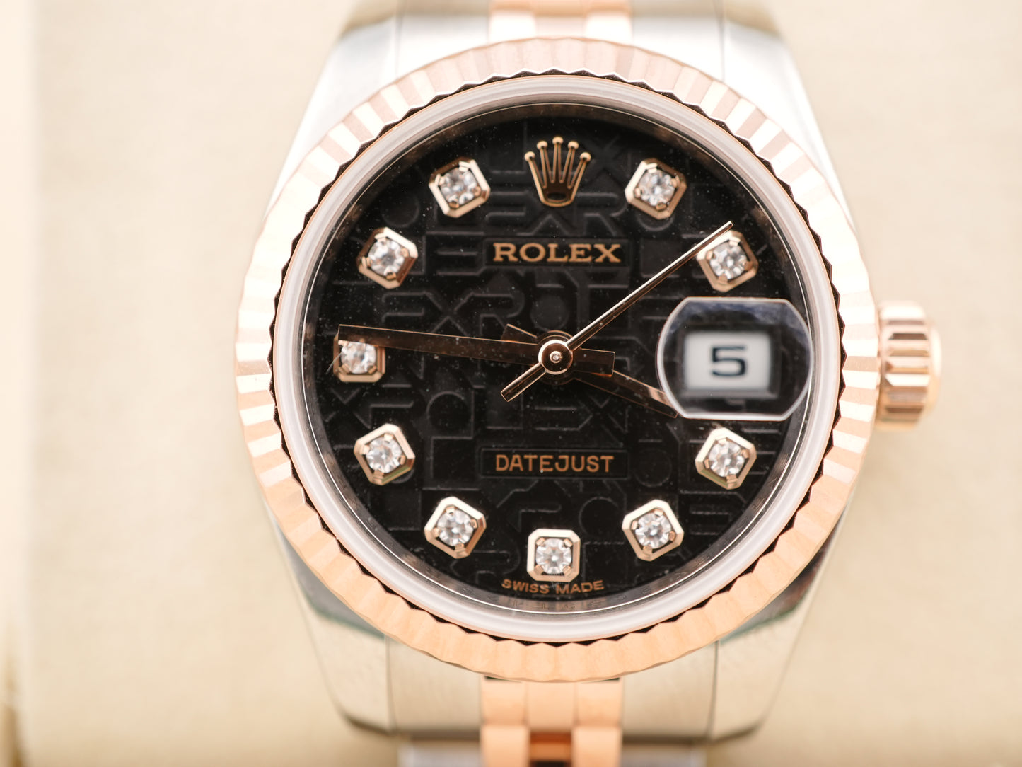 Rolex Datejust Lady Black Jubilee Diamond Dial Dial on Jubilee 179171 Card 2014