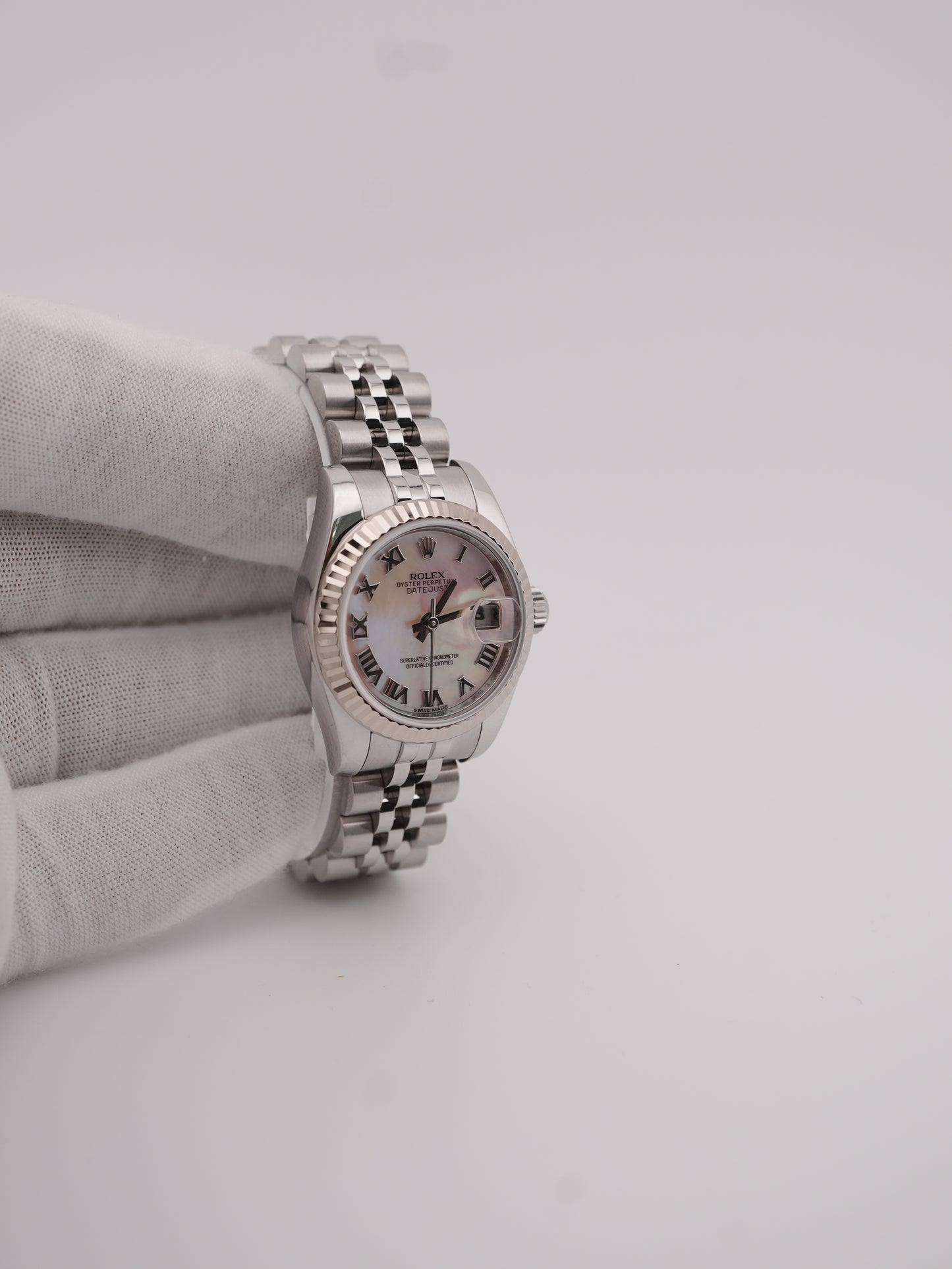 Rolex Datejust Lady Mother Of Pearl White Roman Dial on Jubilee 179174 Card 2012