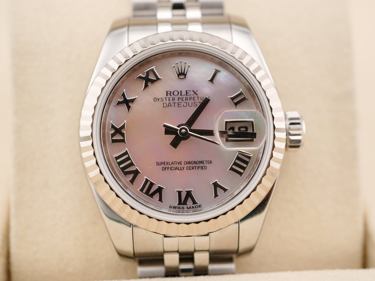Rolex Datejust Lady Mother Of Pearl White Roman Dial on Jubilee 179174 Card 2012
