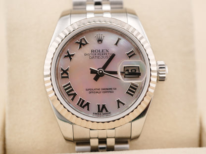 Rolex Datejust Lady Mother Of Pearl White Roman Dial on Jubilee 179174 Card 2012
