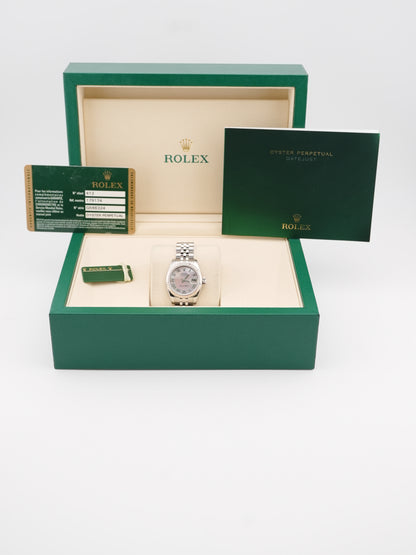 Rolex Datejust Lady Mother Of Pearl White Roman Dial on Jubilee 179174 Card 2012