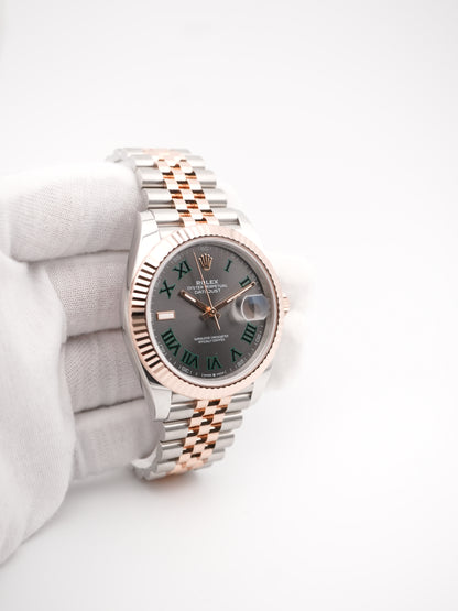 Rolex Datejust 41 Slate Gray Green Roman Dial on Jubilee 126331 Card 2025