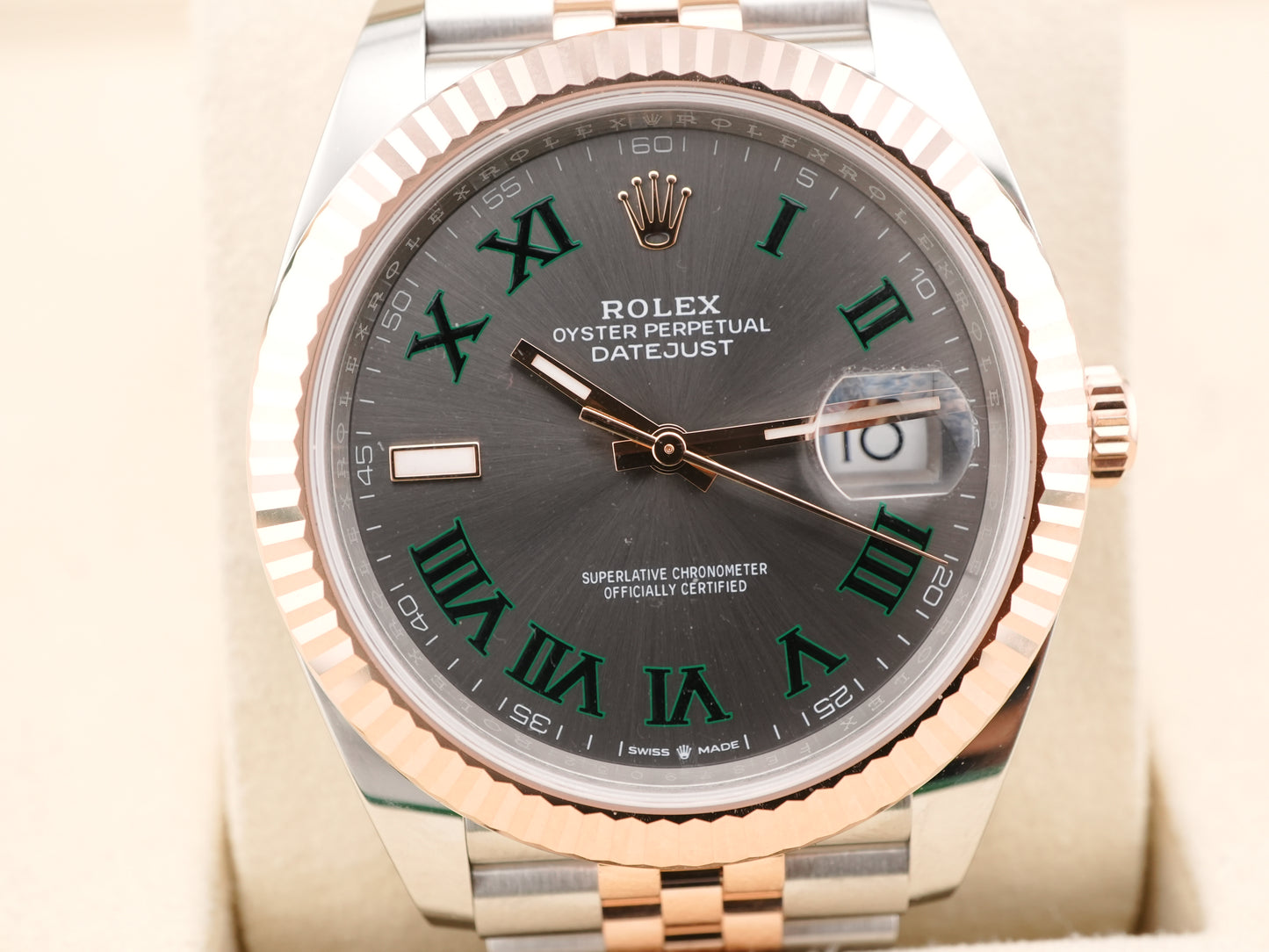 Rolex Datejust 41 Slate Gray Green Roman Dial on Jubilee 126331 Card 2025