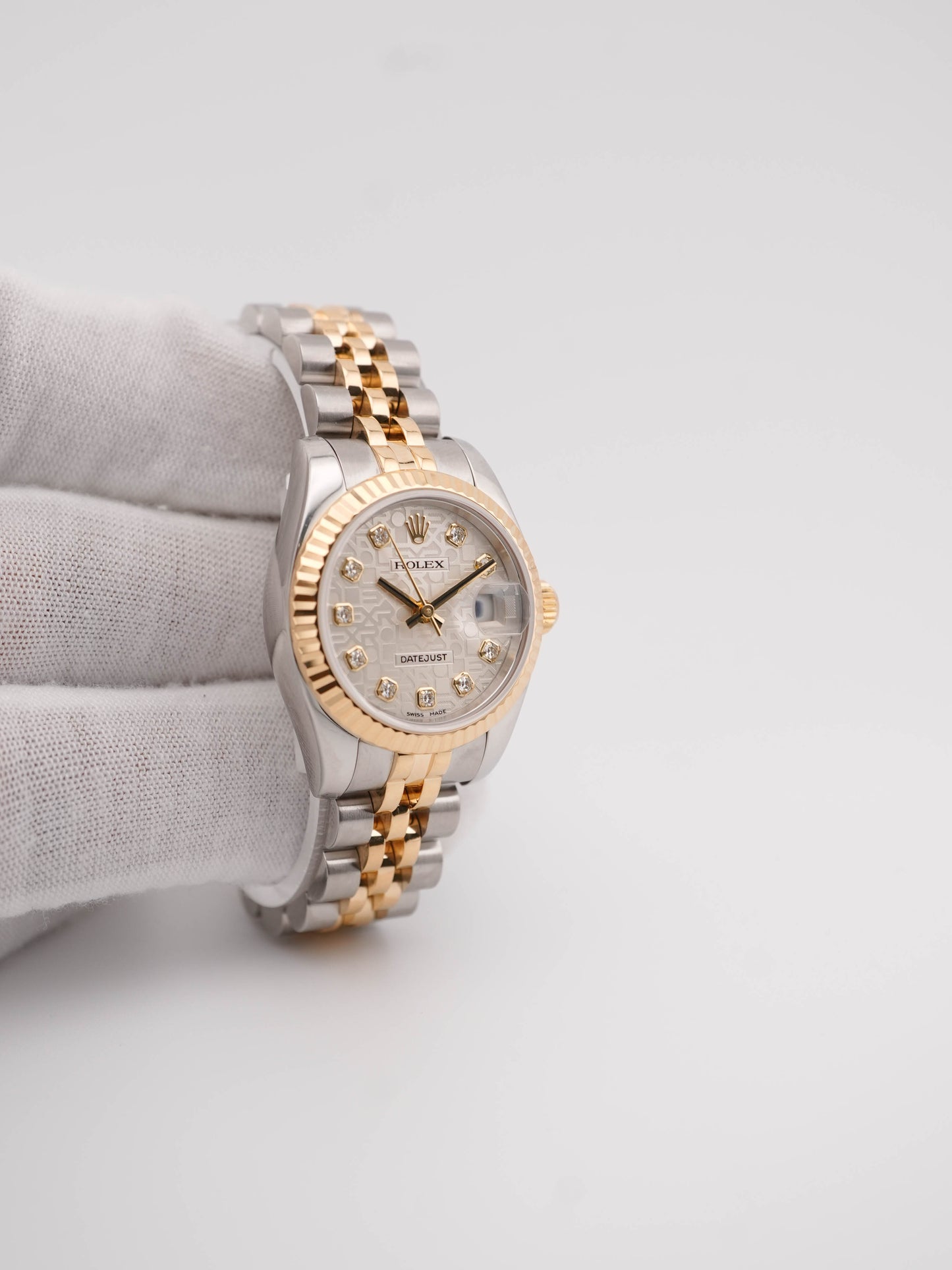 Rolex Datejust Lady Silver Jubilee Diamond Dial on Jubilee 179173 Card 2008