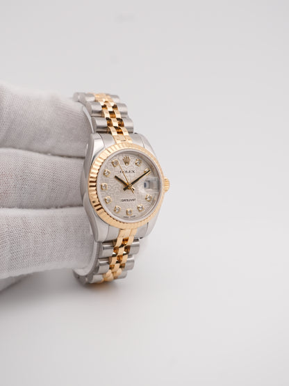 Rolex Datejust Lady Silver Jubilee Diamond Dial on Jubilee 179173 Card 2015