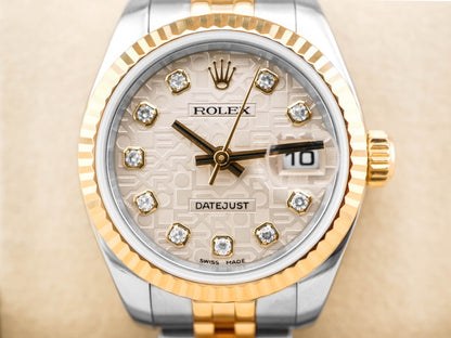 Rolex Datejust Lady Silver Jubilee Diamond Dial on Jubilee 179173 Card 2008