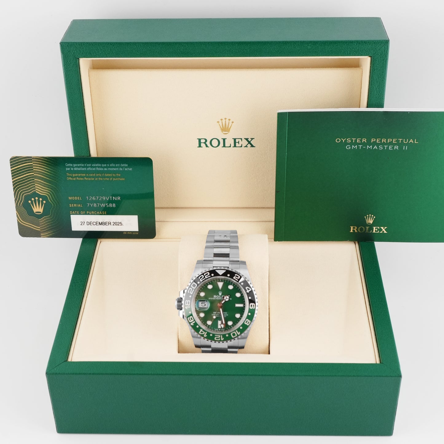Rolex Gmt-Master II Sprite Black Dial on Oyster 126729VTNR Complete 2025