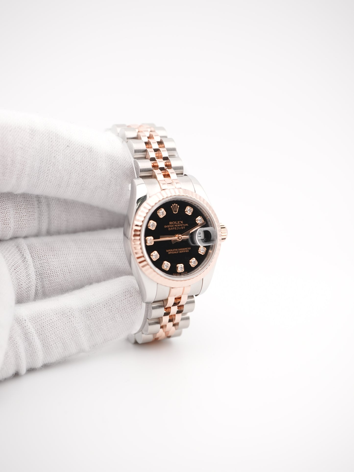 Rolex Datejust Lady Black Diamond Dial Dial on Jubilee 179171 2008