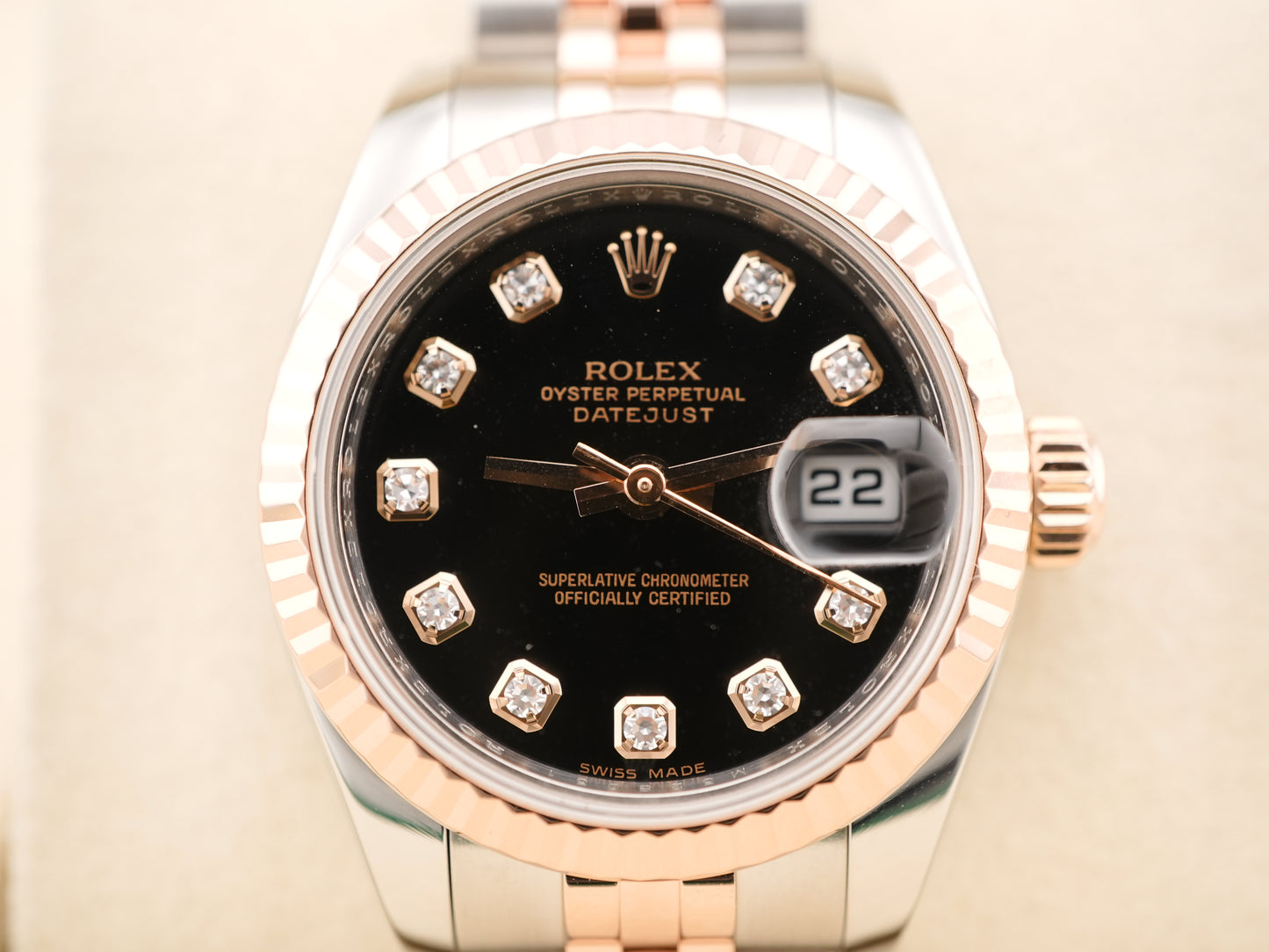 Rolex Datejust Lady Black Diamond Dial Dial on Jubilee 179171 2008