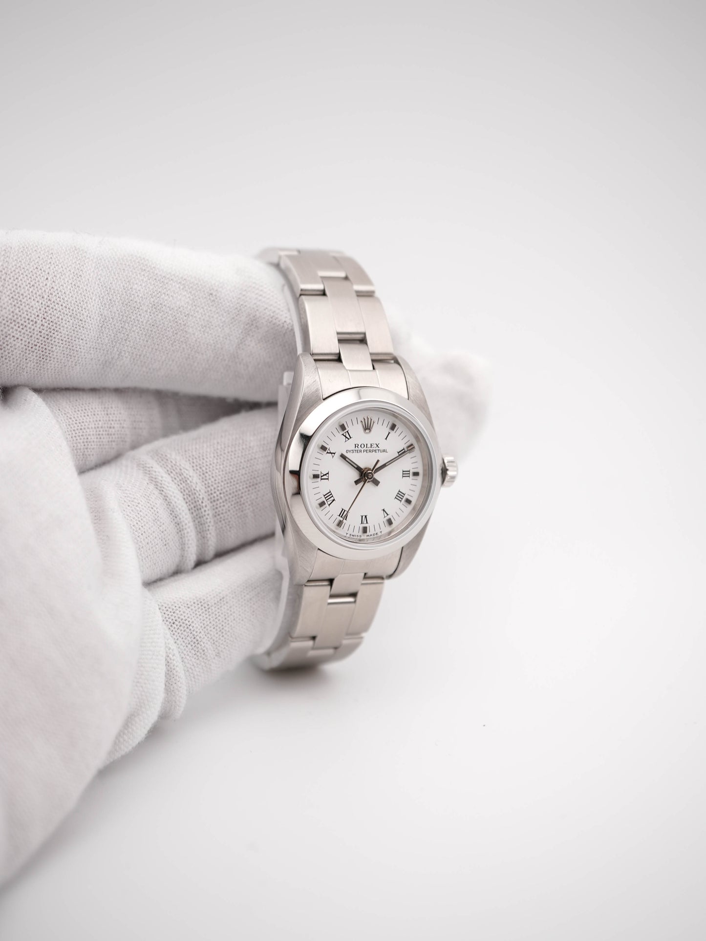 Rolex Oyster Preputual White Dial on Oyster 76080 Papers 1999