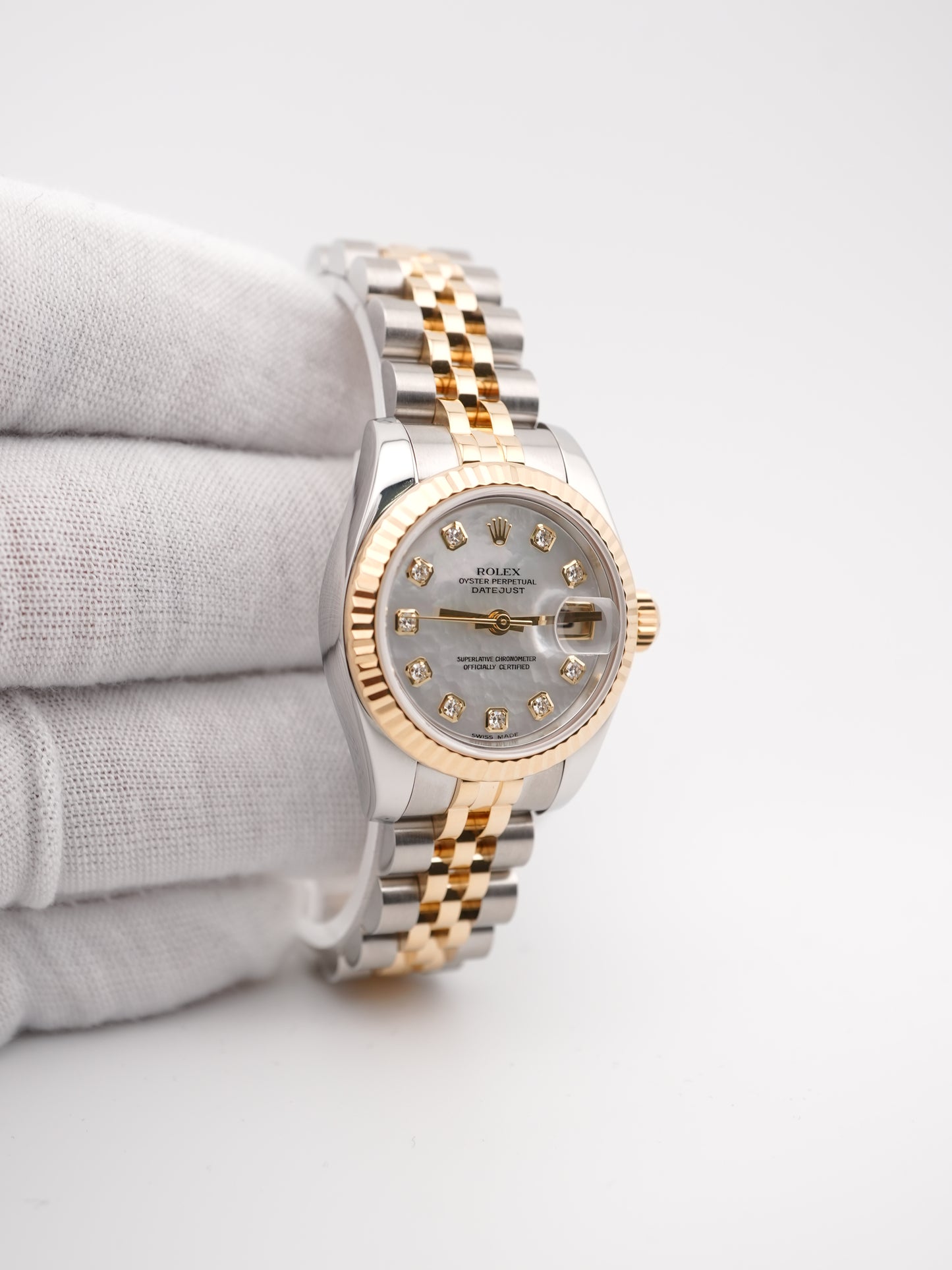 Rolex Datejust Lady Mother of Pearl Diamond Dial on Jubilee 179173 Papers 2005