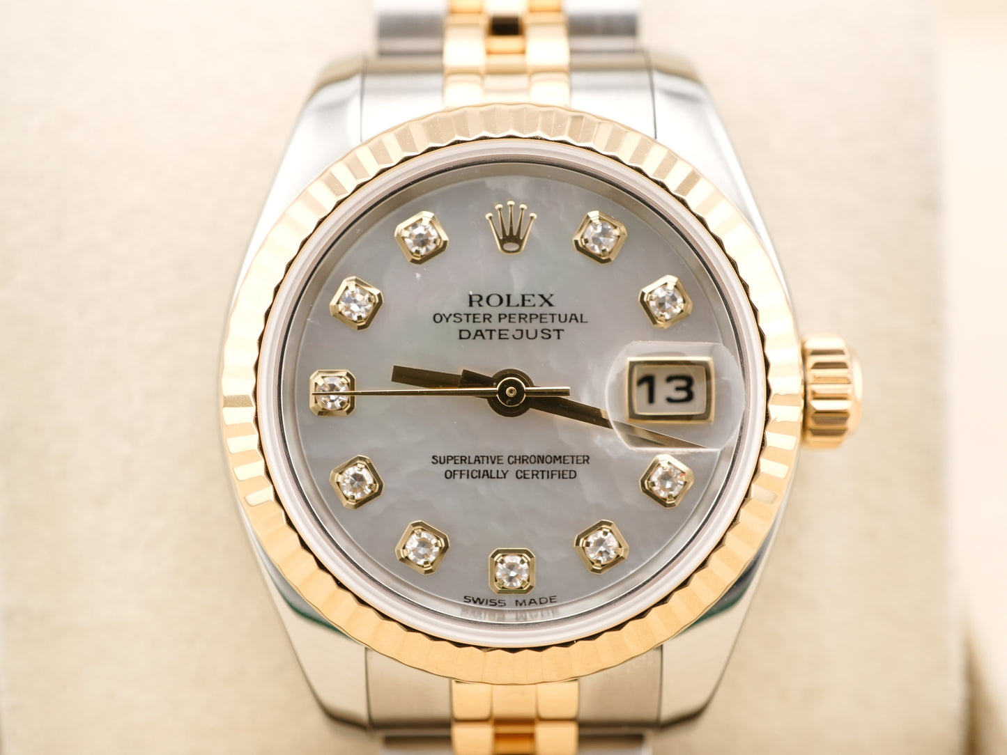 Rolex Datejust Lady Mother of Pearl Diamond Dial on Jubilee 179173 Papers 2005