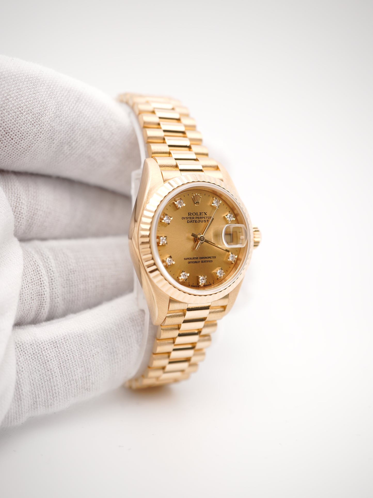 Rolex Datejust Lady President Champagne Diamond Dial on President 69178 Papers 1992