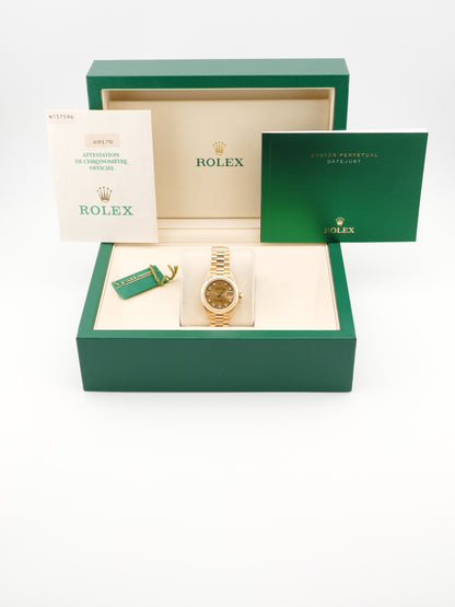 Rolex Datejust Lady President Champagne Diamond Dial on President 69178 Papers 1992