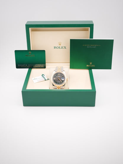 Rolex Datejust 41 Slate Green Roman Dial on Jubilee 126333 Card 2020
