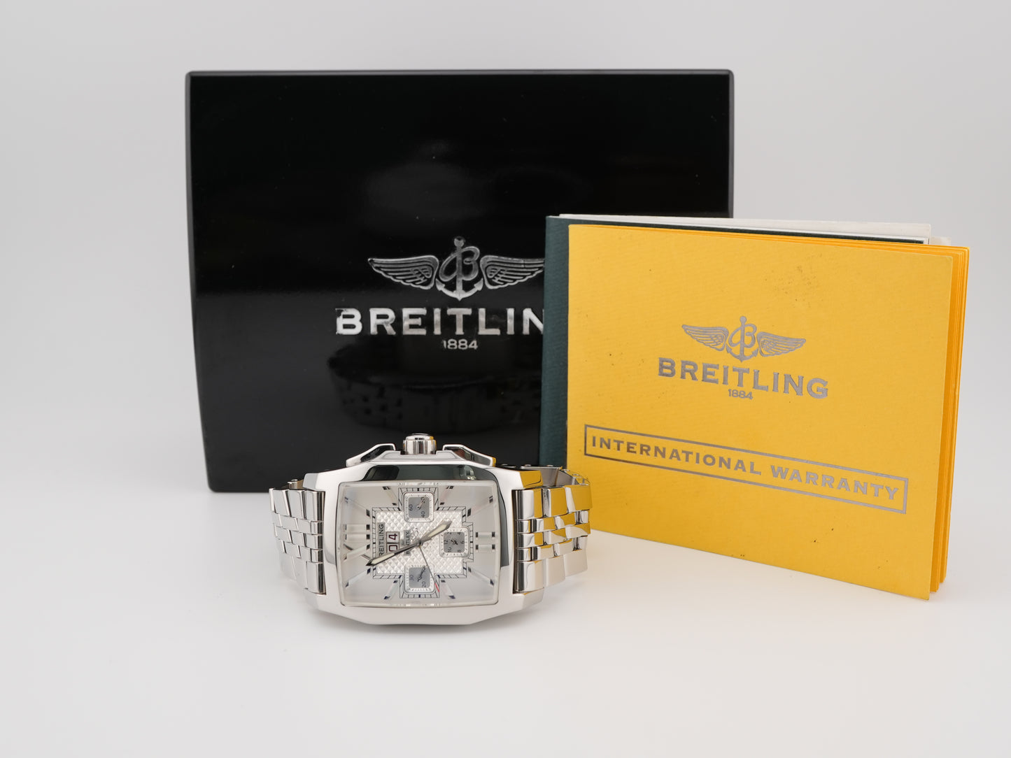 Breitling Flying B Chronograph Silver Dial on Steel A4436512/G632 Complete 2008