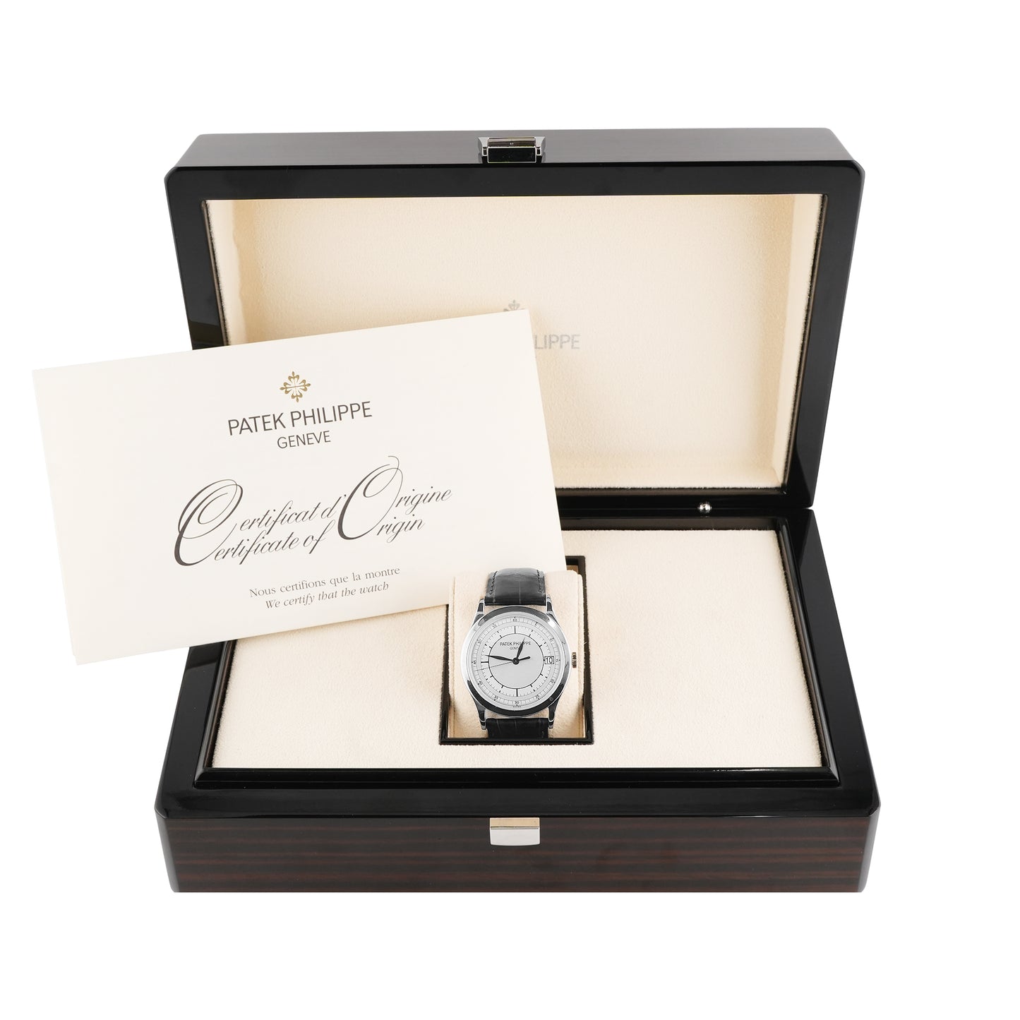 Patek Phillipe Calatrava Silver Dial on Leather 5296G-001 Complete 2006