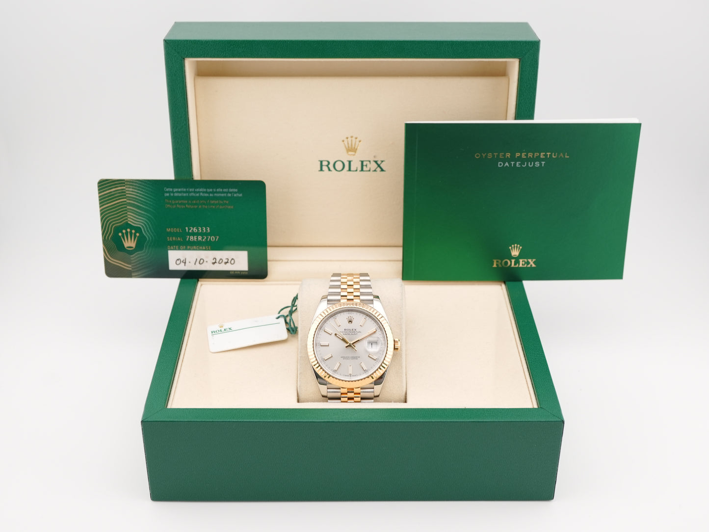 Rolex Datejust 41 Silver Index Dial on Jubilee 126333 Card 2020