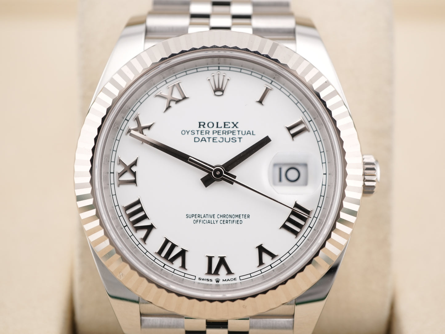 Rolex Datejust 41 White Roman Dial on Jubilee 126334 Card 2025