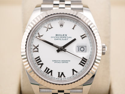 Rolex Datejust 41 White Roman Dial on Jubilee 126334 Card 2025