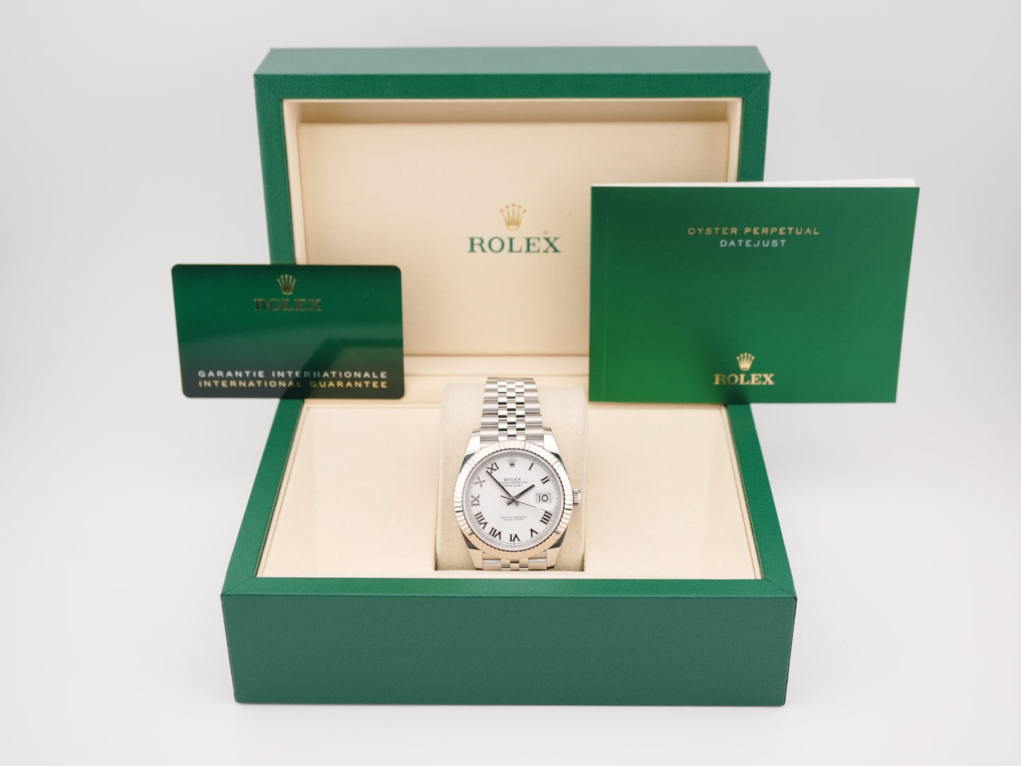 Rolex Datejust 41 White Roman Dial on Jubilee 126334 Card 2025