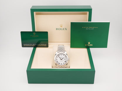 Rolex Datejust 41 White Roman Dial on Jubilee 126334 Card 2025