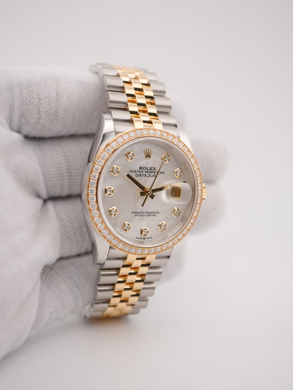 Rolex Datejust White Mother-Of-Pearl Diamond Dial on Jubilee 126283RBR Complete 2025