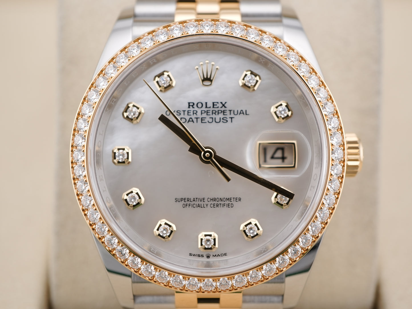 Rolex Datejust White Mother-Of-Pearl Diamond Dial on Jubilee 126283RBR Complete 2025