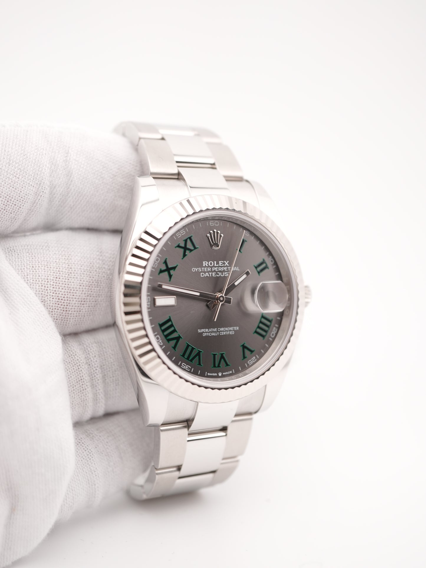Rolex Datejust 41 Slate Green Roman Dial on Oyster 126334 Card 2025
