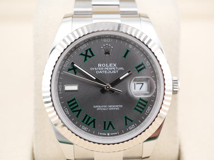 Rolex Datejust 41 Slate Green Roman Dial on Oyster 126334 Card 2025