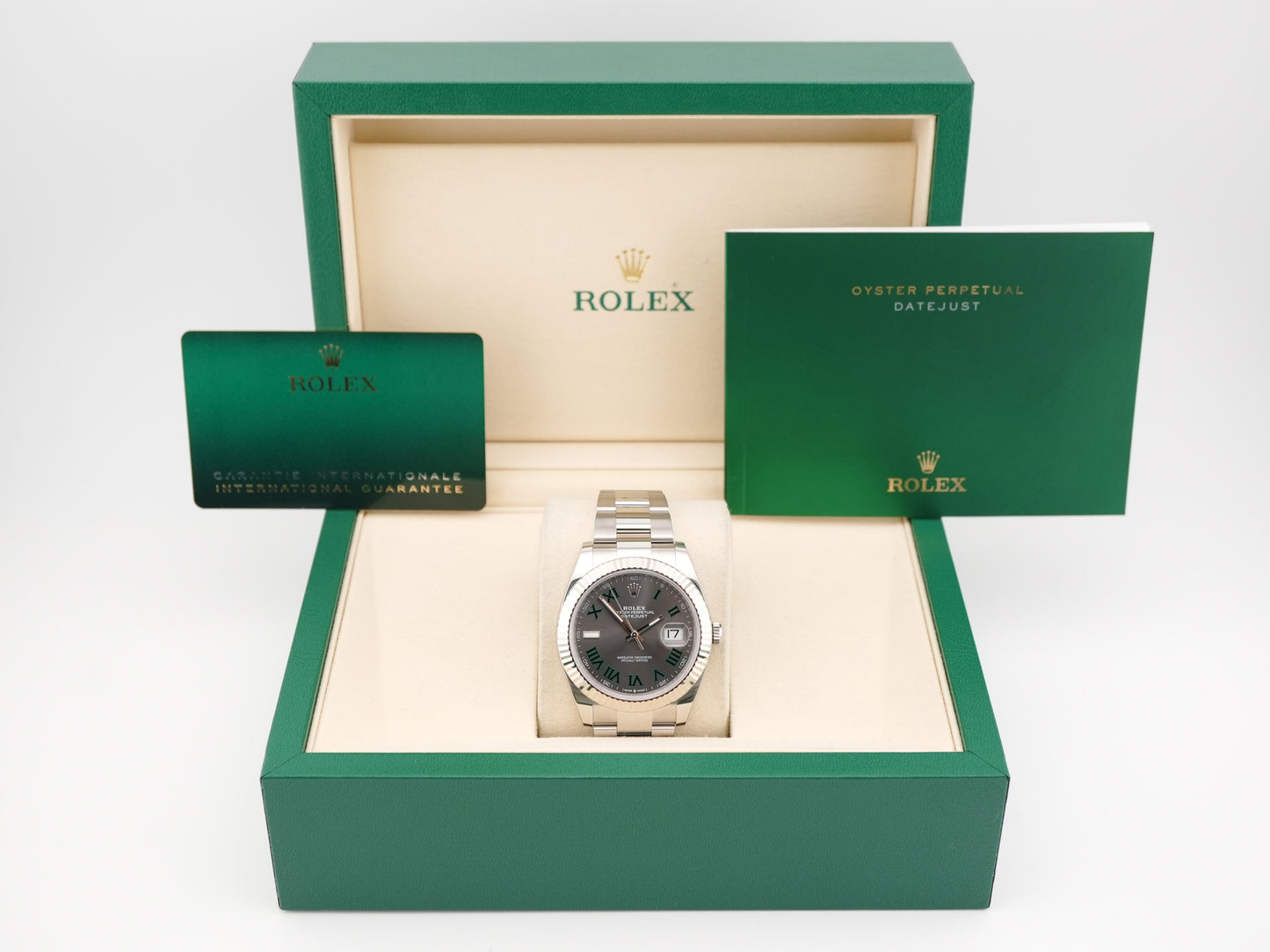 Rolex Datejust 41 Slate Green Roman Dial on Oyster 126334 Card 2025