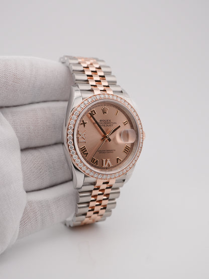 Rolex Datejust Rose Roman Dial on Jubilee 126281 Complete 2025