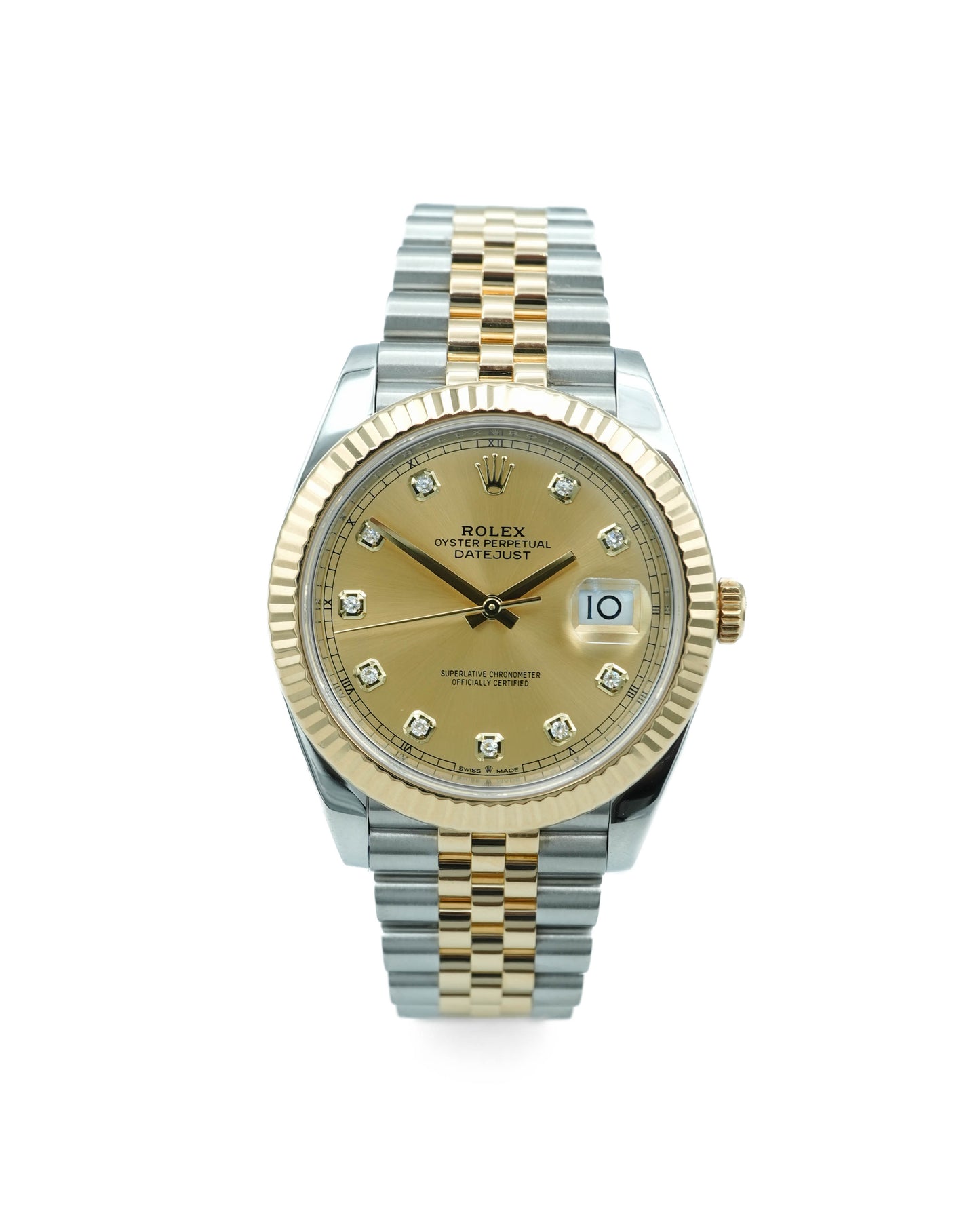 Rolex Datejust 41 Champagne Diamond Dial on Jubilee 126333 Card 2024