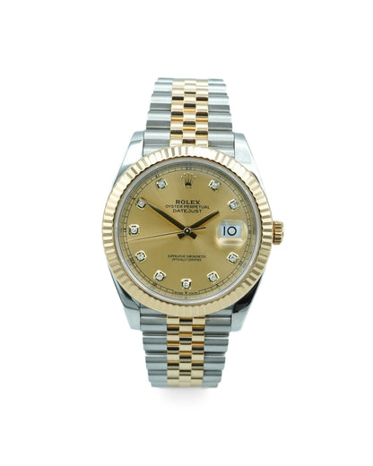 Rolex Datejust 41 Champagne Diamond Dial on Jubilee 126333 Card 2024
