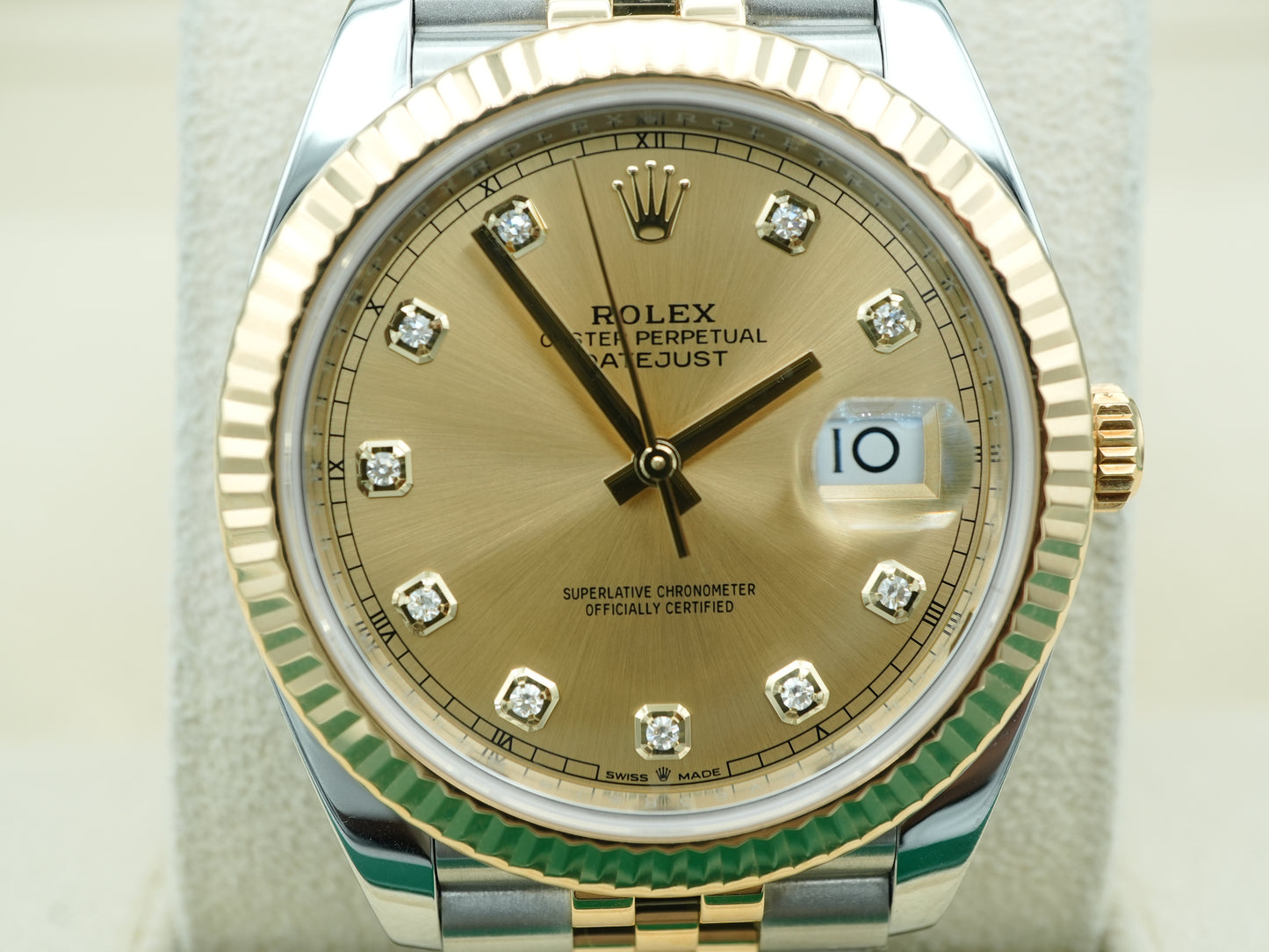 Rolex Datejust 41 Champagne Diamond Dial on Jubilee 126333 Card 2024