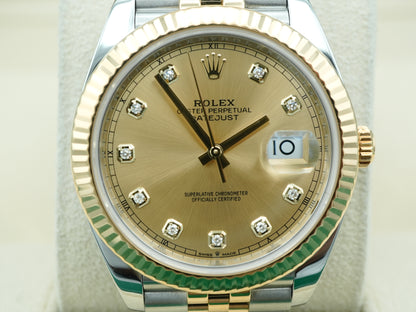 Rolex Datejust 41 Champagne Diamond Dial on Jubilee 126333 Card 2024