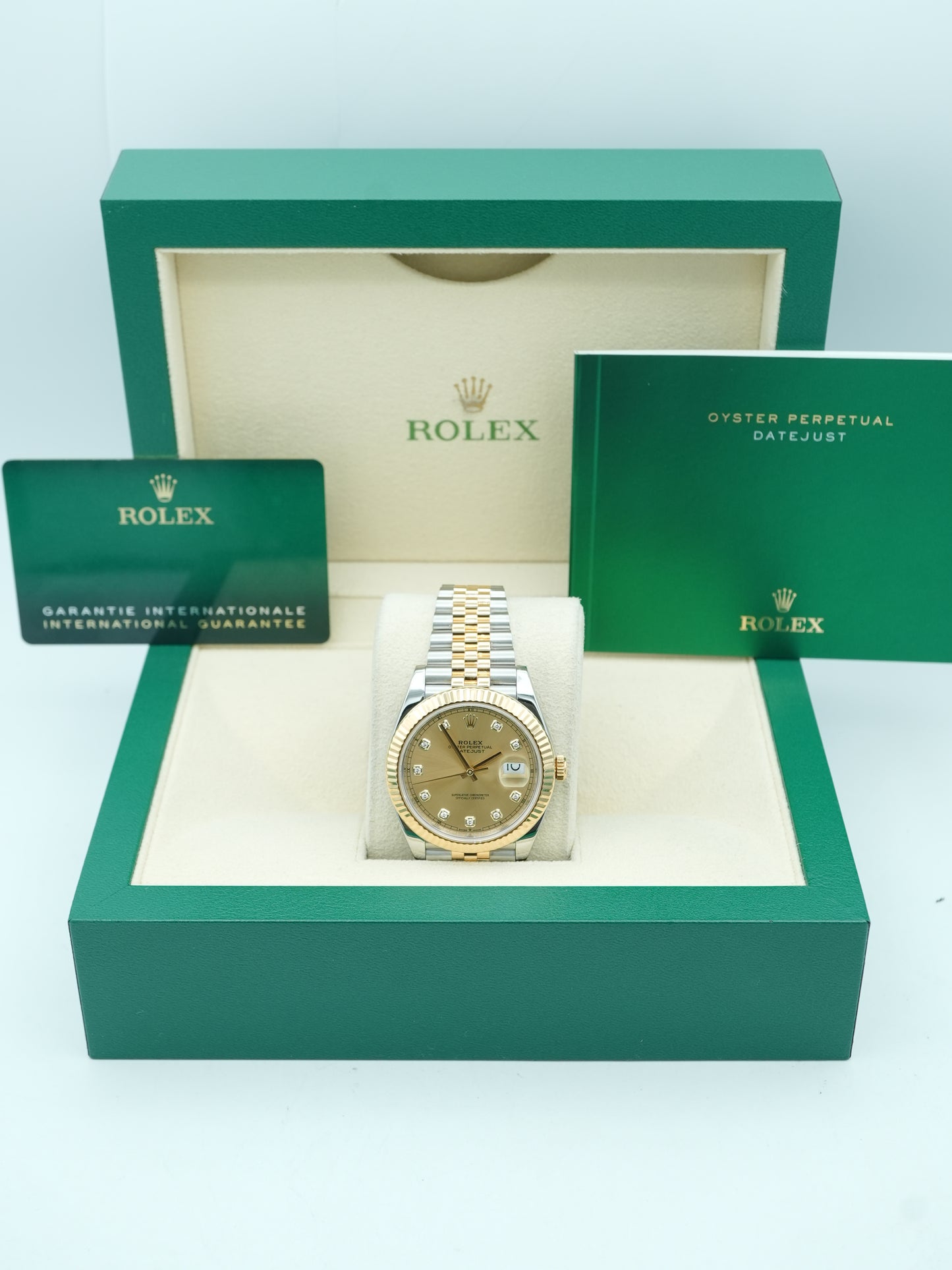 Rolex Datejust 41 Champagne Diamond Dial on Jubilee 126333 Card 2024