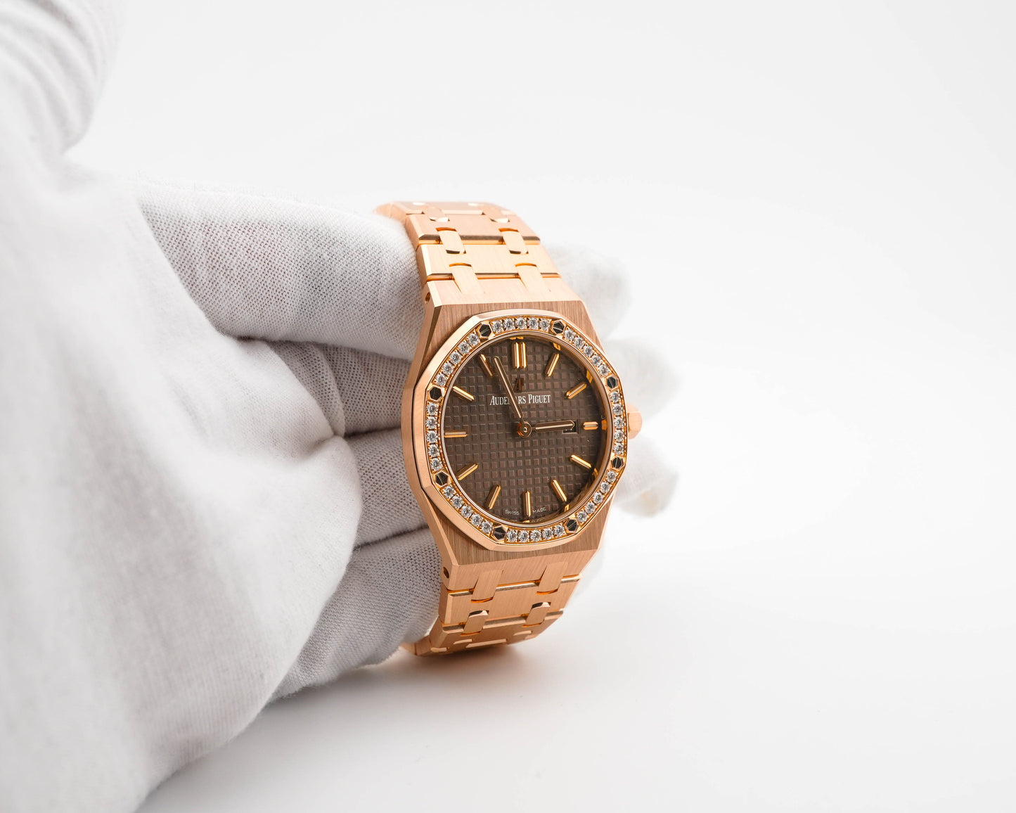 Audemars Piguet Royal Oak Quartz Ladies Brown Dial on Converted With New Bracelet 67651OR.ZZ.D080CA.01 2016