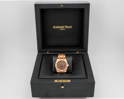 Audemars Piguet Royal Oak Quartz Ladies Brown Dial on Converted With New Bracelet 67651OR.ZZ.D080CA.01 2016