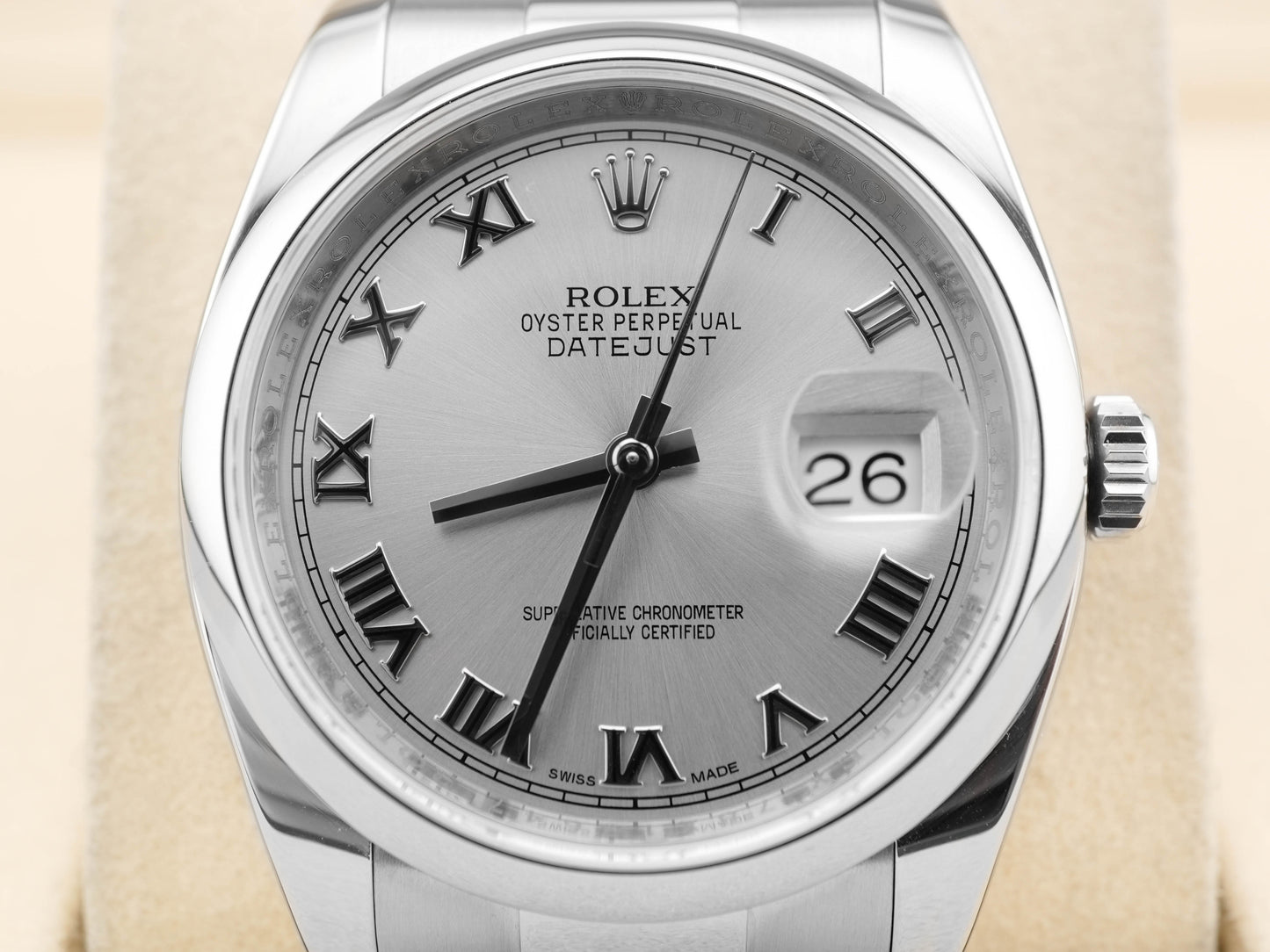 Rolex Datejust Rhodium Dial on Oyster 116200 2014