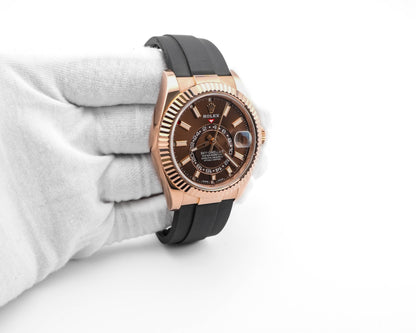 Rolex SkyDweller Chocolate Dial on Oysterflex 326235 Card 2023