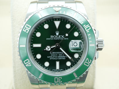 Rolex Submariner Hulk Green Dial on Oyster 116610LV Complete 2017