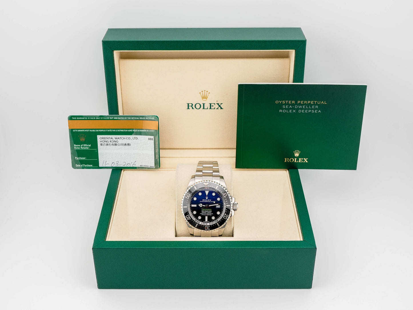 Rolex Sea-Dweller Deepsea James Cameron Dblue James Cameron Dial on Oyster 116660 Complete 2016
