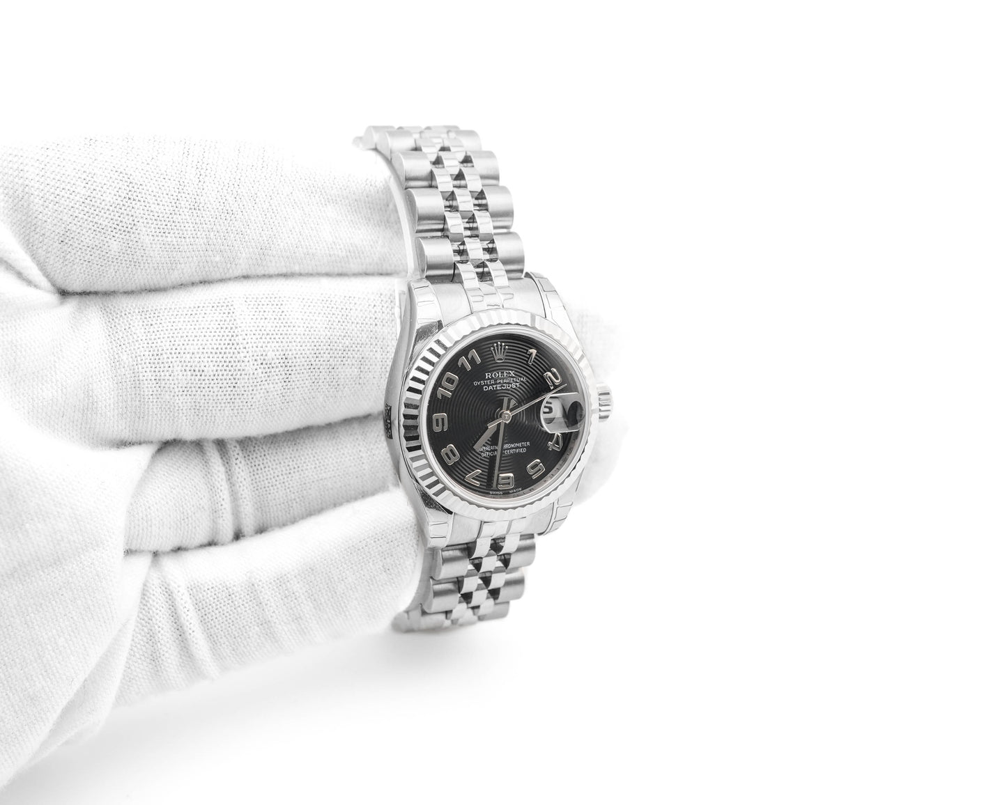 Rolex Datejust Lady Black Concentric Arabic Dial on Jubilee 179174 Card 2021