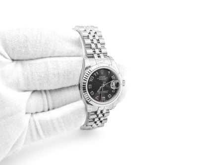 Rolex Datejust Lady Black Concentric Arabic Dial on Jubilee 179174 Card 2021