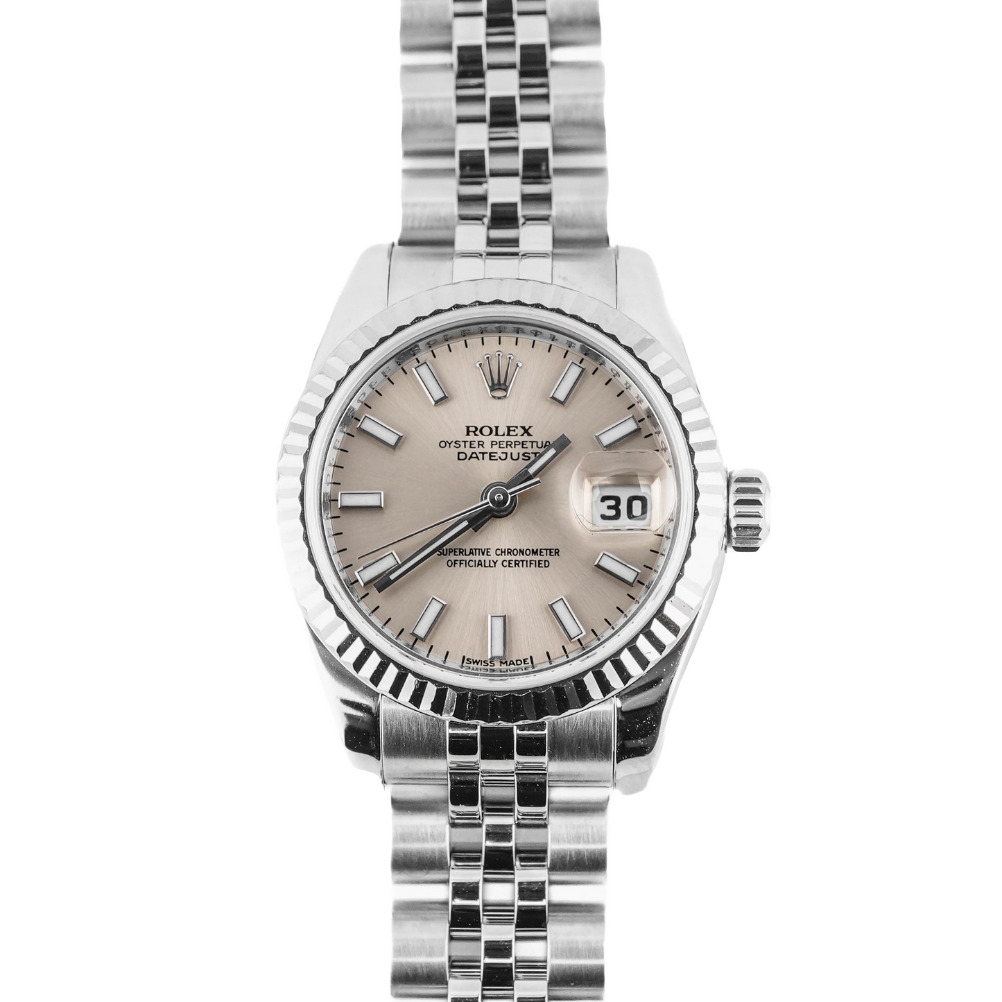 Rolex Datejust Lady Silver Stick Dial on Jubilee 179174 Card 2015